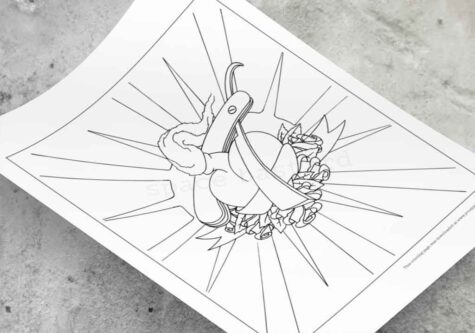 Space Bastard Heart Switchblade Coloring Page