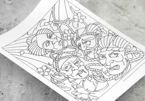 severed heads coloring page