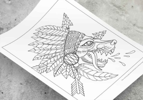 Wolf Flash Art Coloring Page